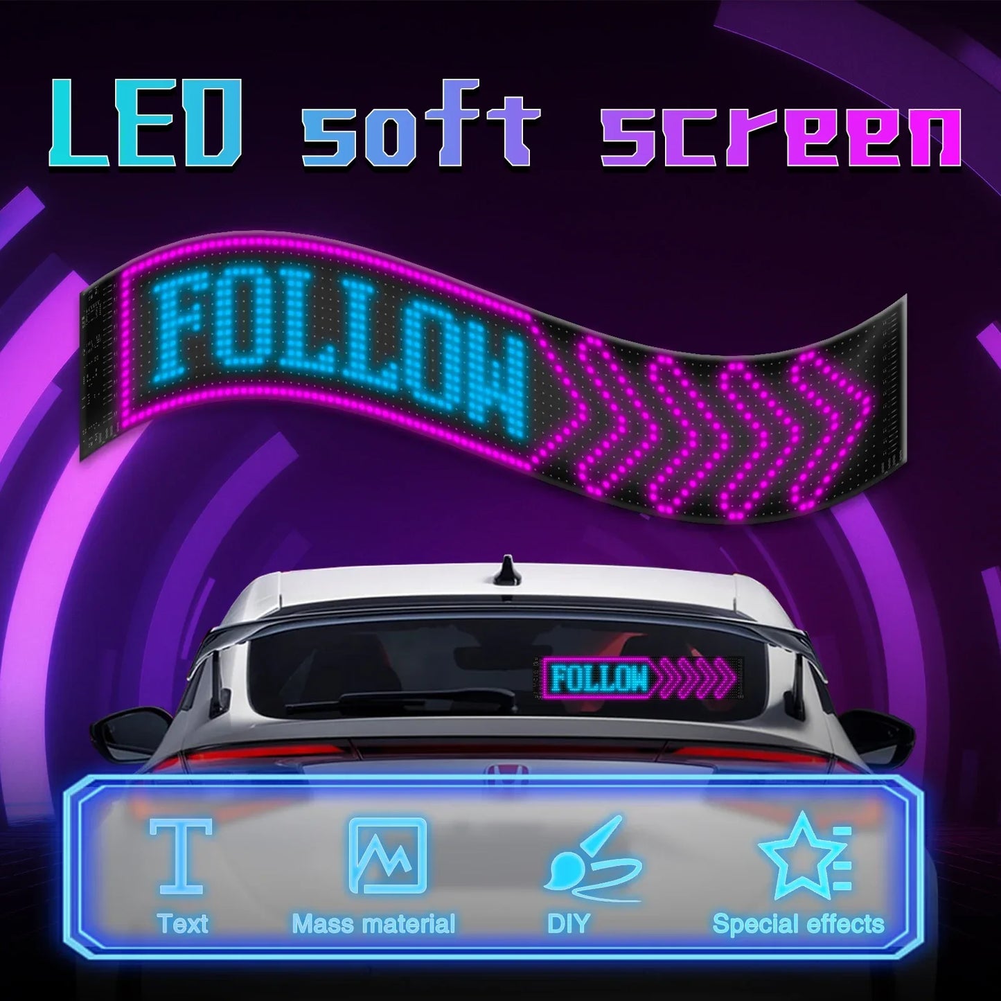 Car LED Matrix Display - Bluetooth Controlled Scrolling Text Board