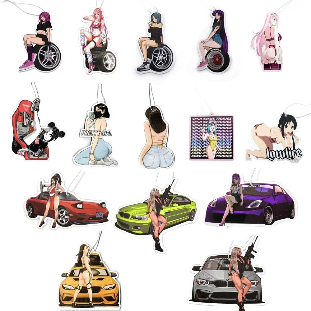 Tire Girl Pendant JDM Car Air Freshener